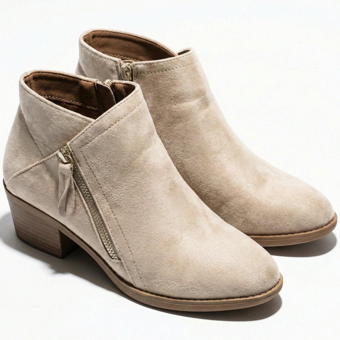 Women's Side Zip Low Heel Ankle Boots