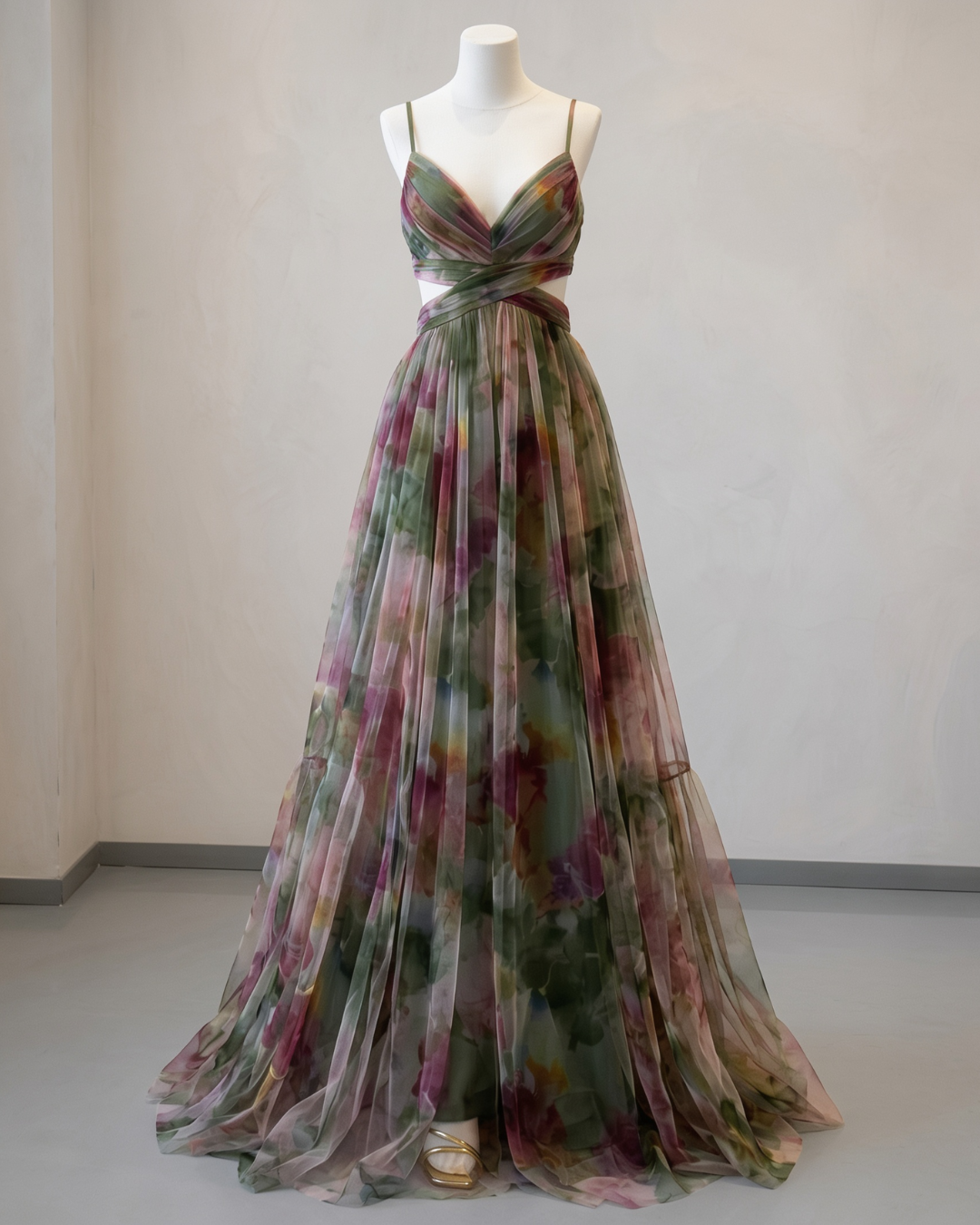Women's V-Neck Floral Maxi Dress
