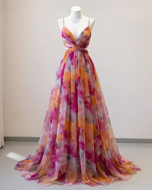 Women's V-Neck Floral Maxi Dress