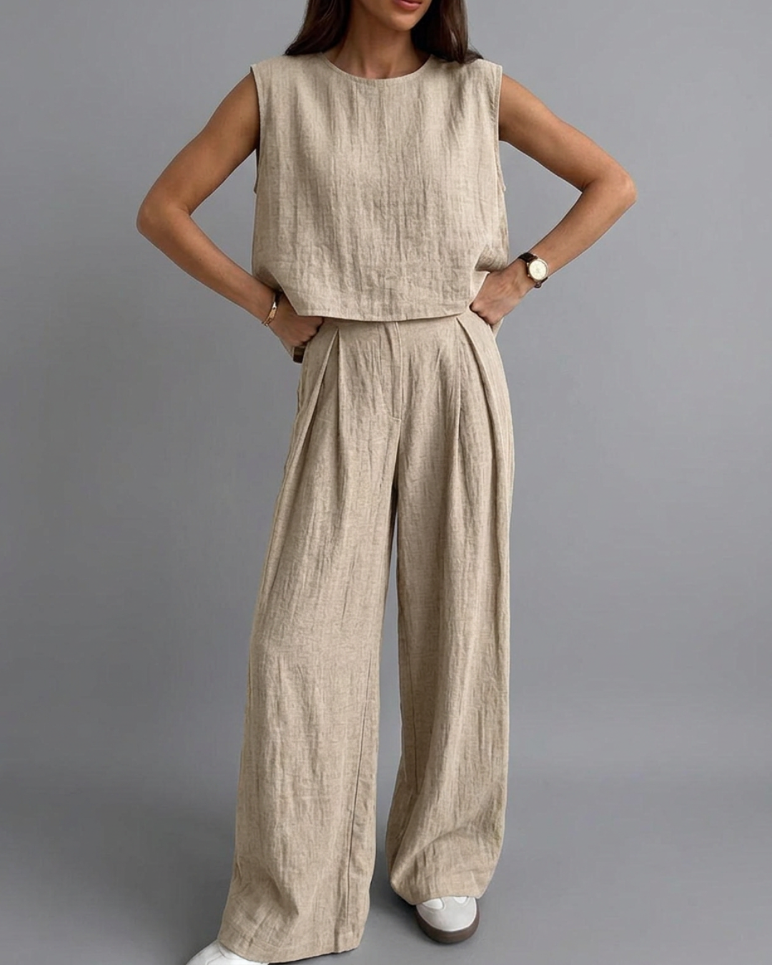 Women's Sleeveless Wide Leg Co-Ord Set