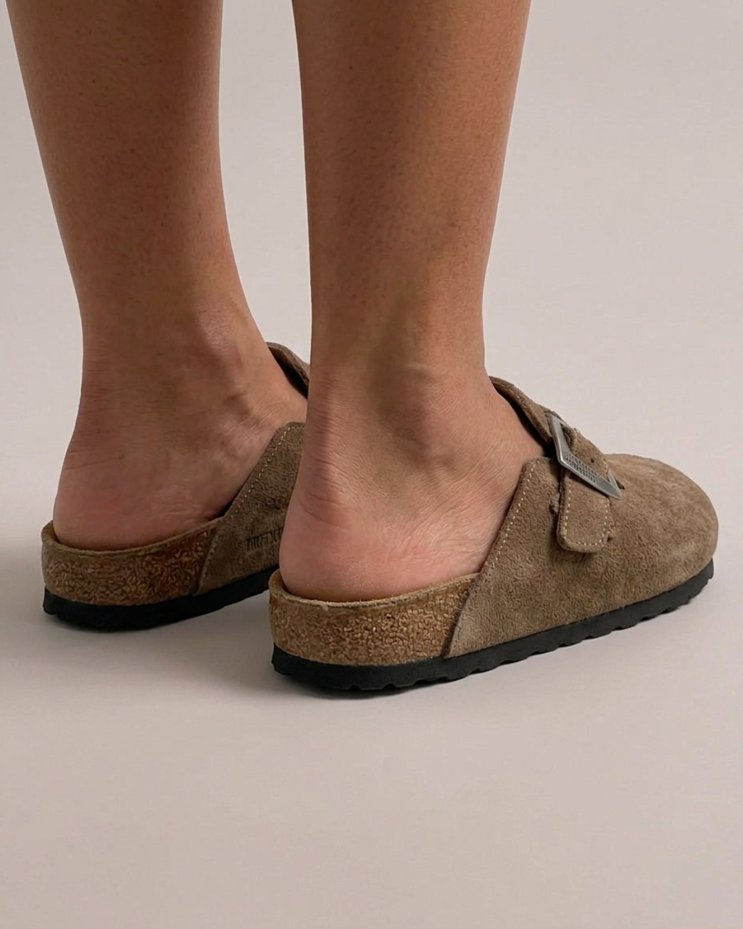 Suede Buckle Mule Clogs