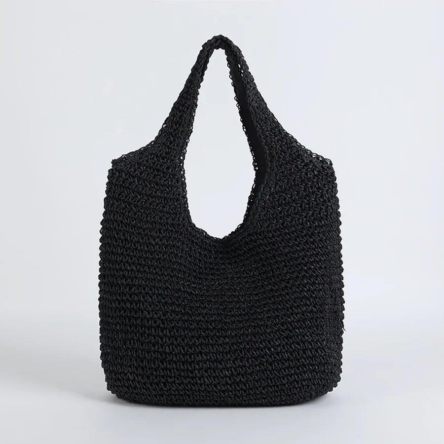 Nina | Women’s Summer Straw Beach Bag with Integrated Shoulder Strap