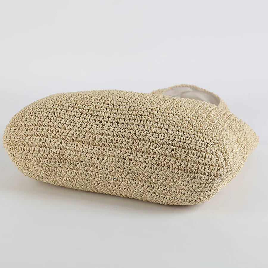 Nina | Women’s Summer Straw Beach Bag with Integrated Shoulder Strap