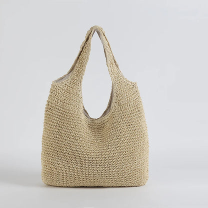 Nina | Women’s Summer Straw Beach Bag with Integrated Shoulder Strap