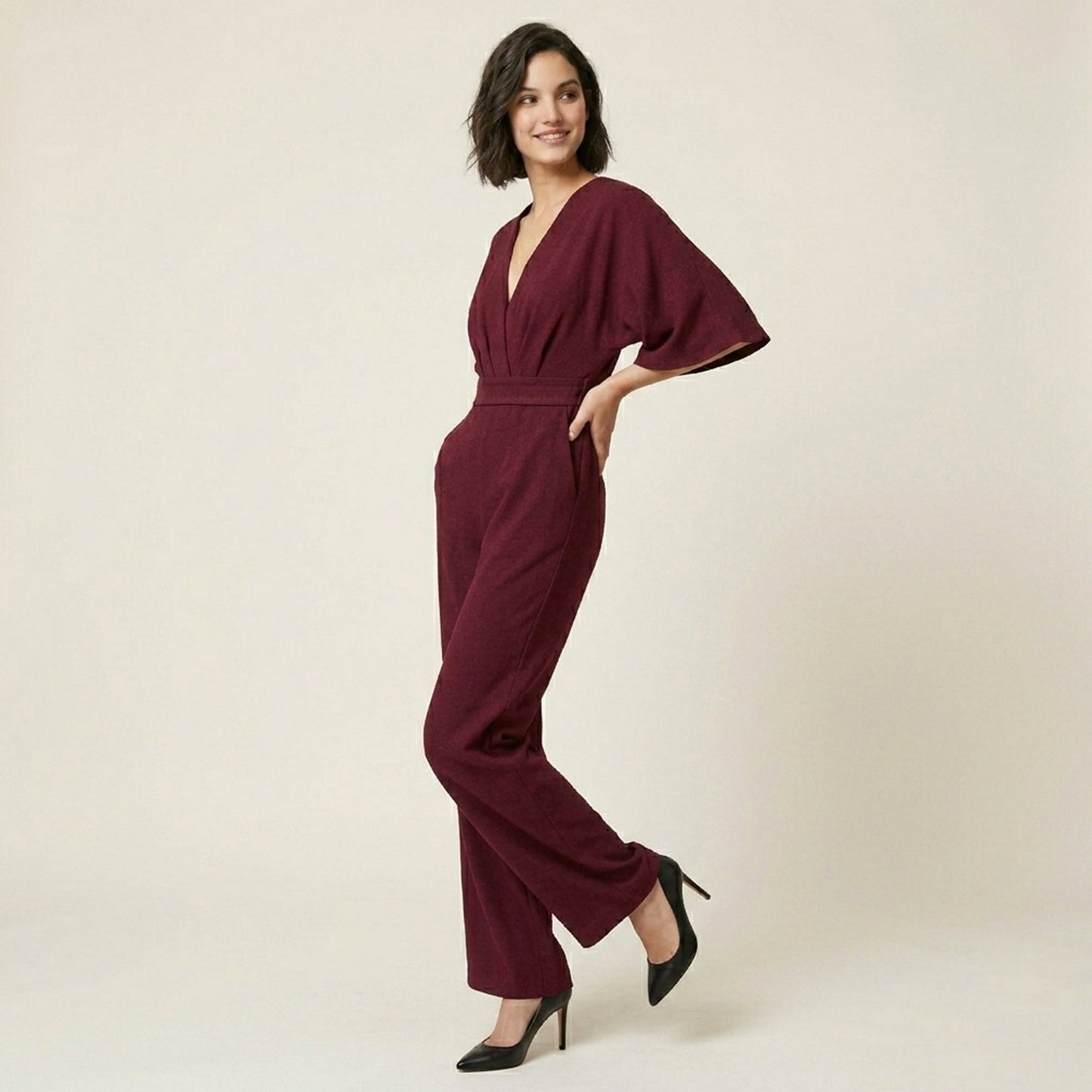 Women's V-Neck Wide Leg Jumpsuit Formal Evening