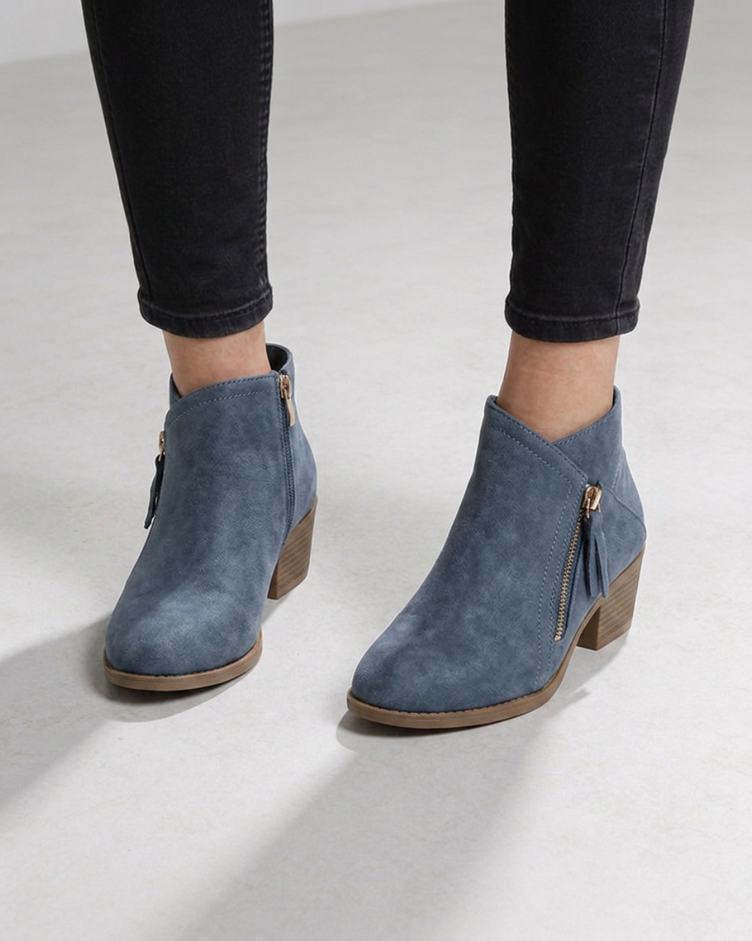 Women's Side Zip Low Heel Ankle Boots