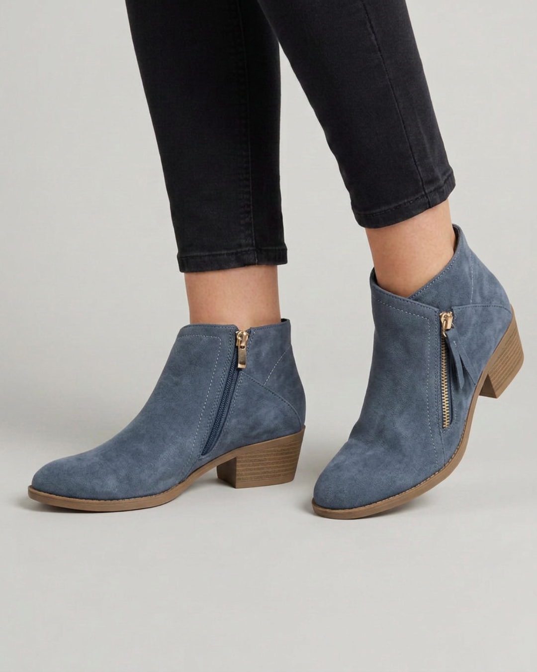 Women's Side Zip Low Heel Ankle Boots