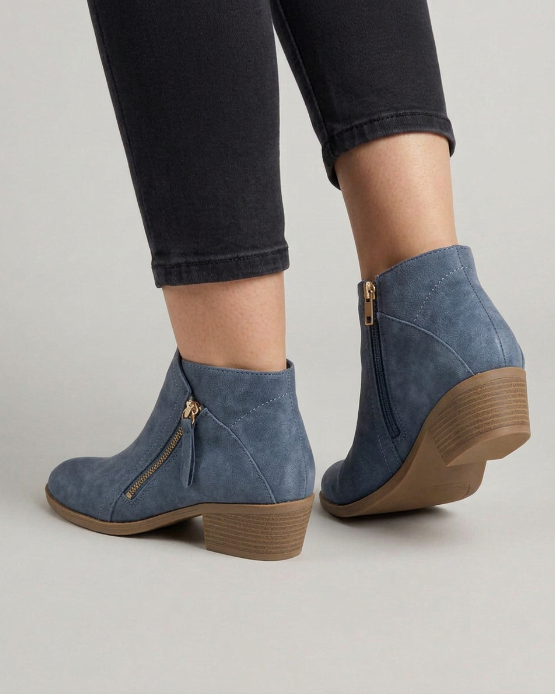 Women's Side Zip Low Heel Ankle Boots