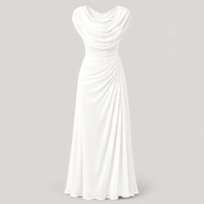 Women's Cowl Neck Ruched Maxi Dress Wedding Guest