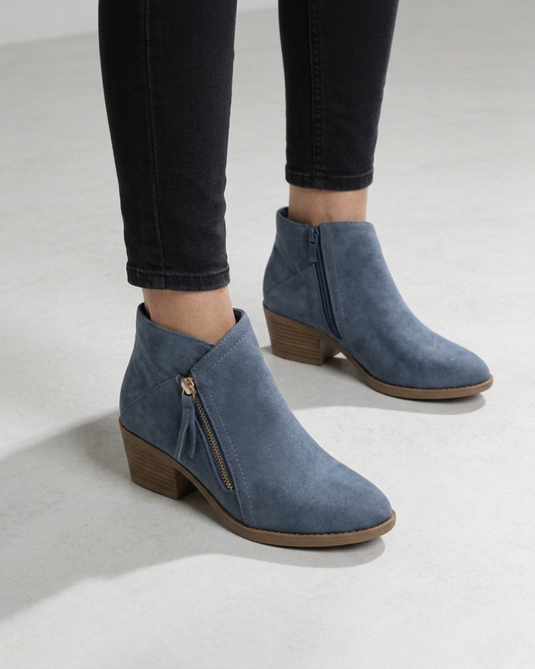 Women's Side Zip Low Heel Ankle Boots