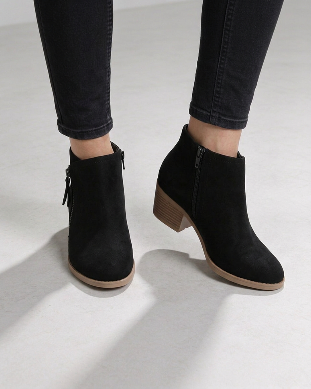 Women's Side Zip Low Heel Ankle Boots