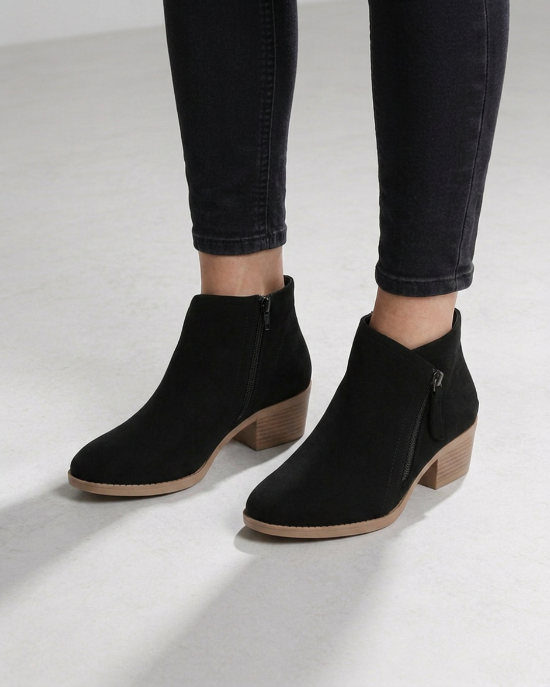 Women's Side Zip Low Heel Ankle Boots