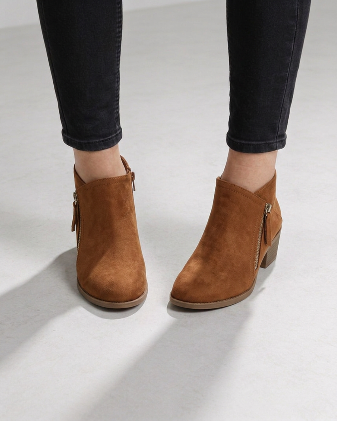 Women's Side Zip Low Heel Ankle Boots