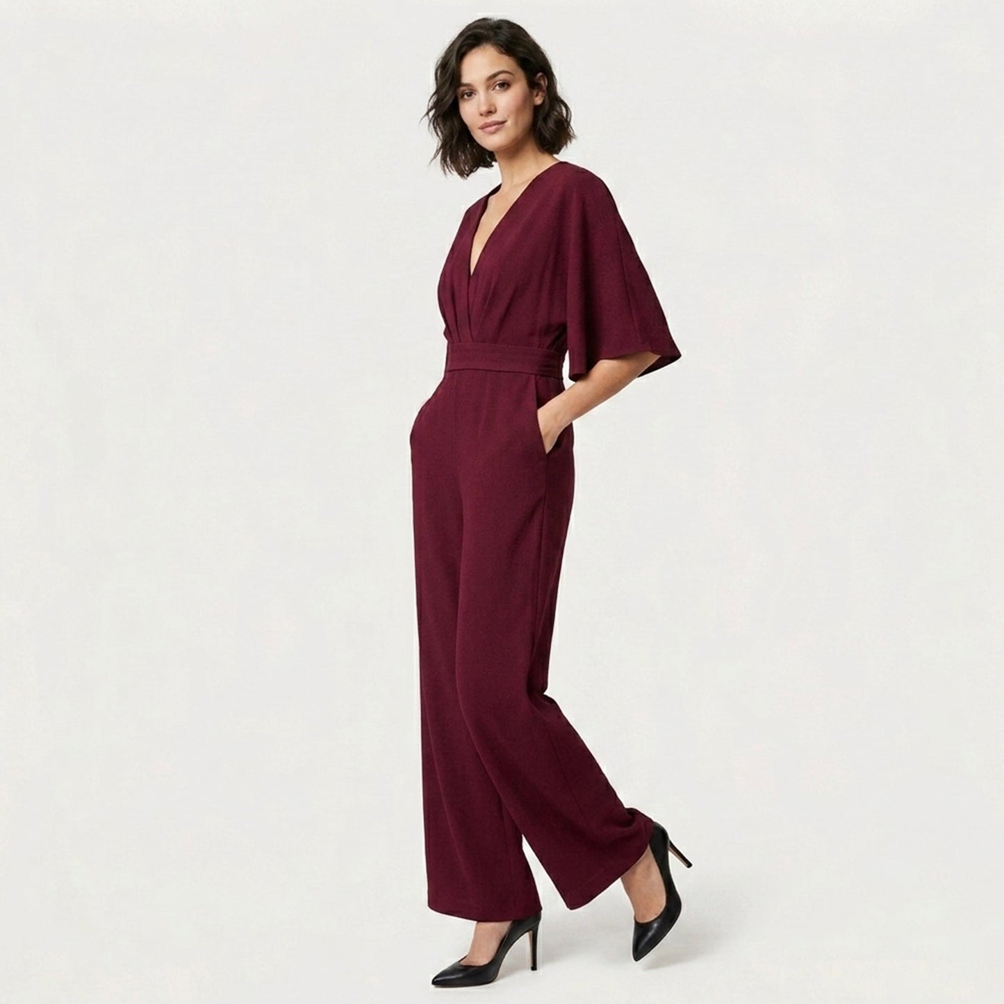 Women's V-Neck Wide Leg Jumpsuit Formal Evening