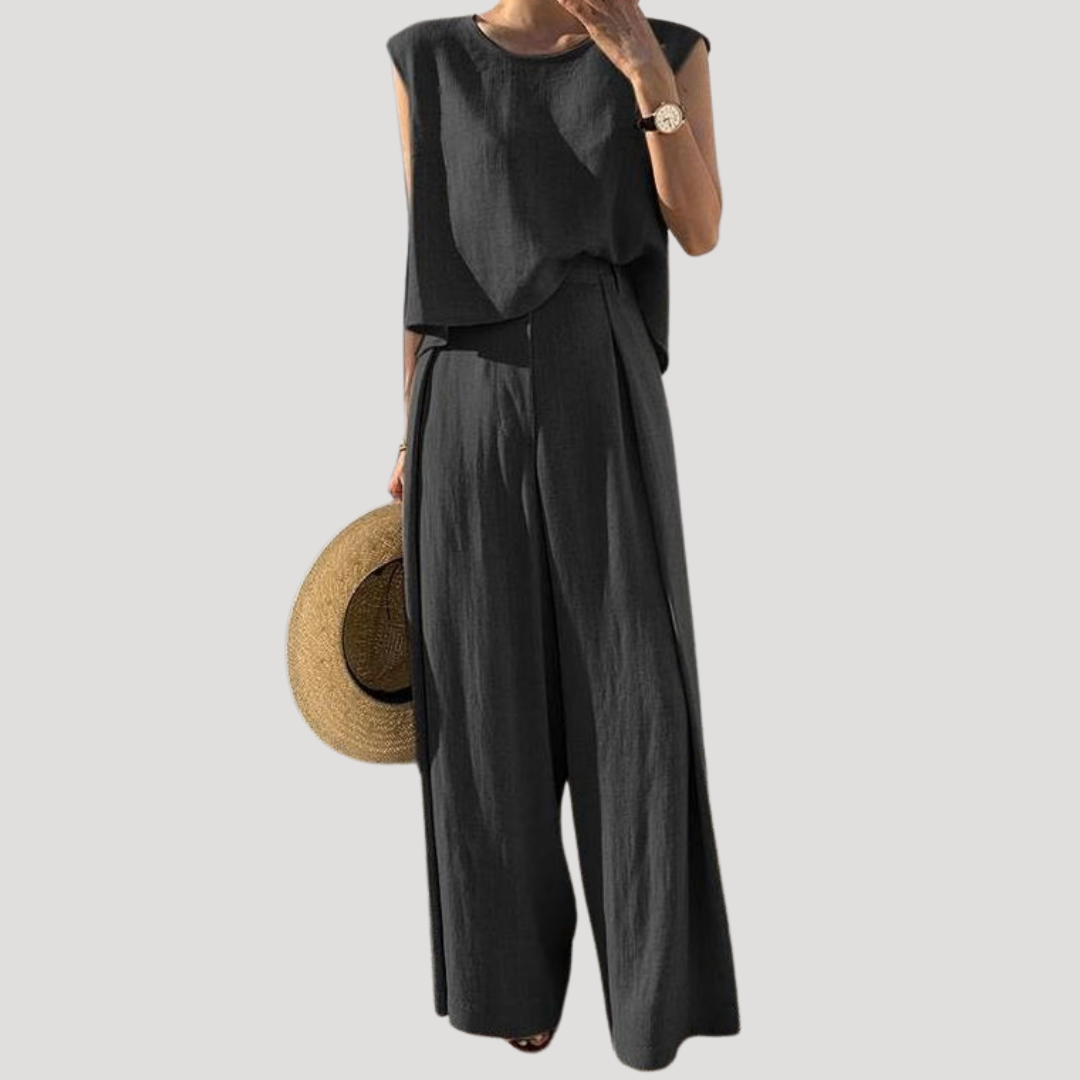 Sleeveless Top and Wide-Leg Pants Set for Summer