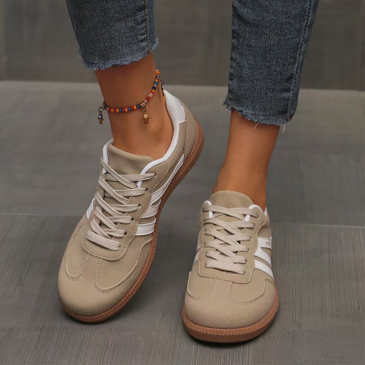 Women's Orthopedic Suede Trainers | Wide Fit Everyday Comfort Shoes