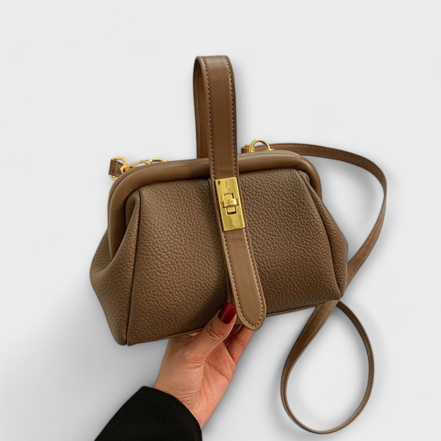 Ivy | Women’s Elegant Leather Mini Handbag with Turn Lock