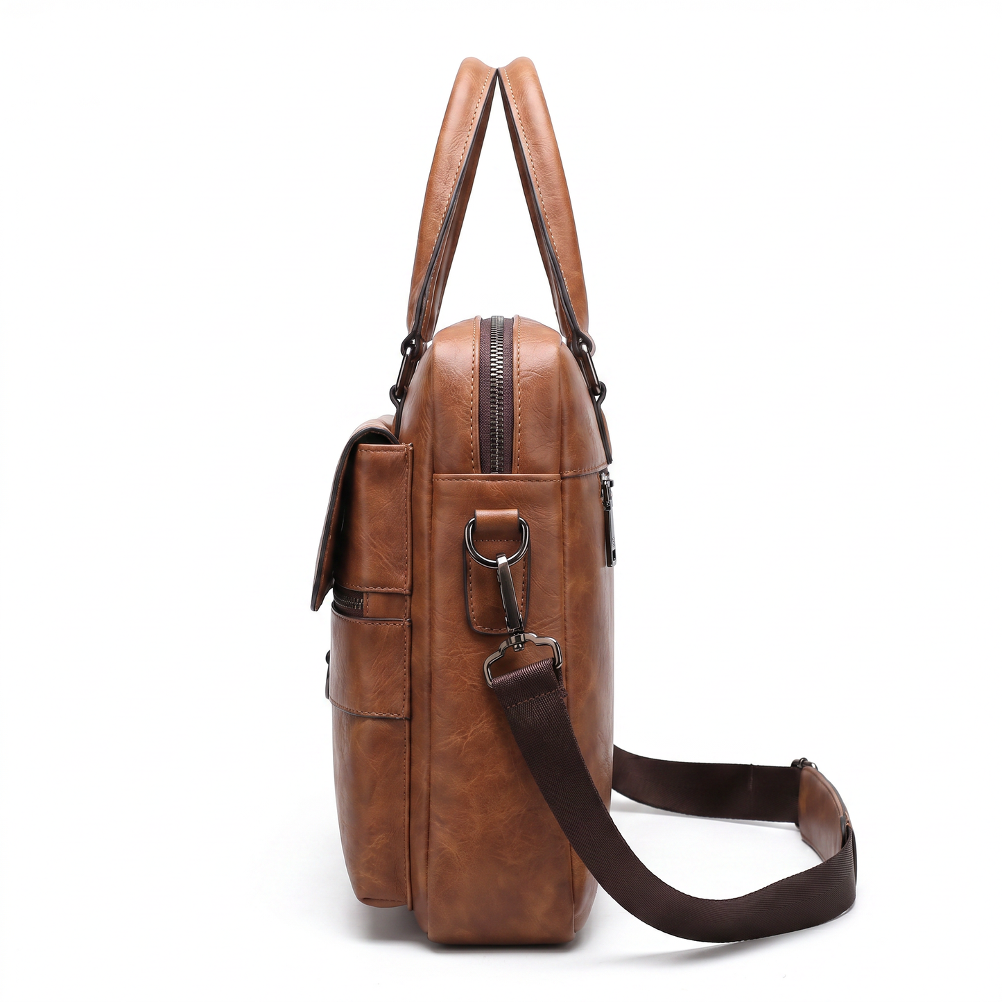 Men's Leather Briefcase - Rock