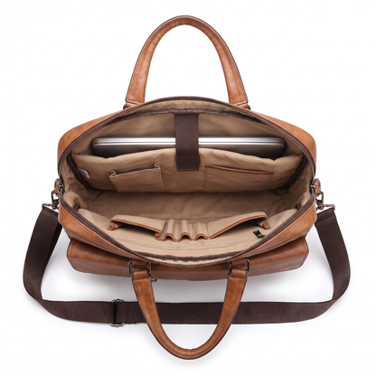 Men's Leather Briefcase - Rock