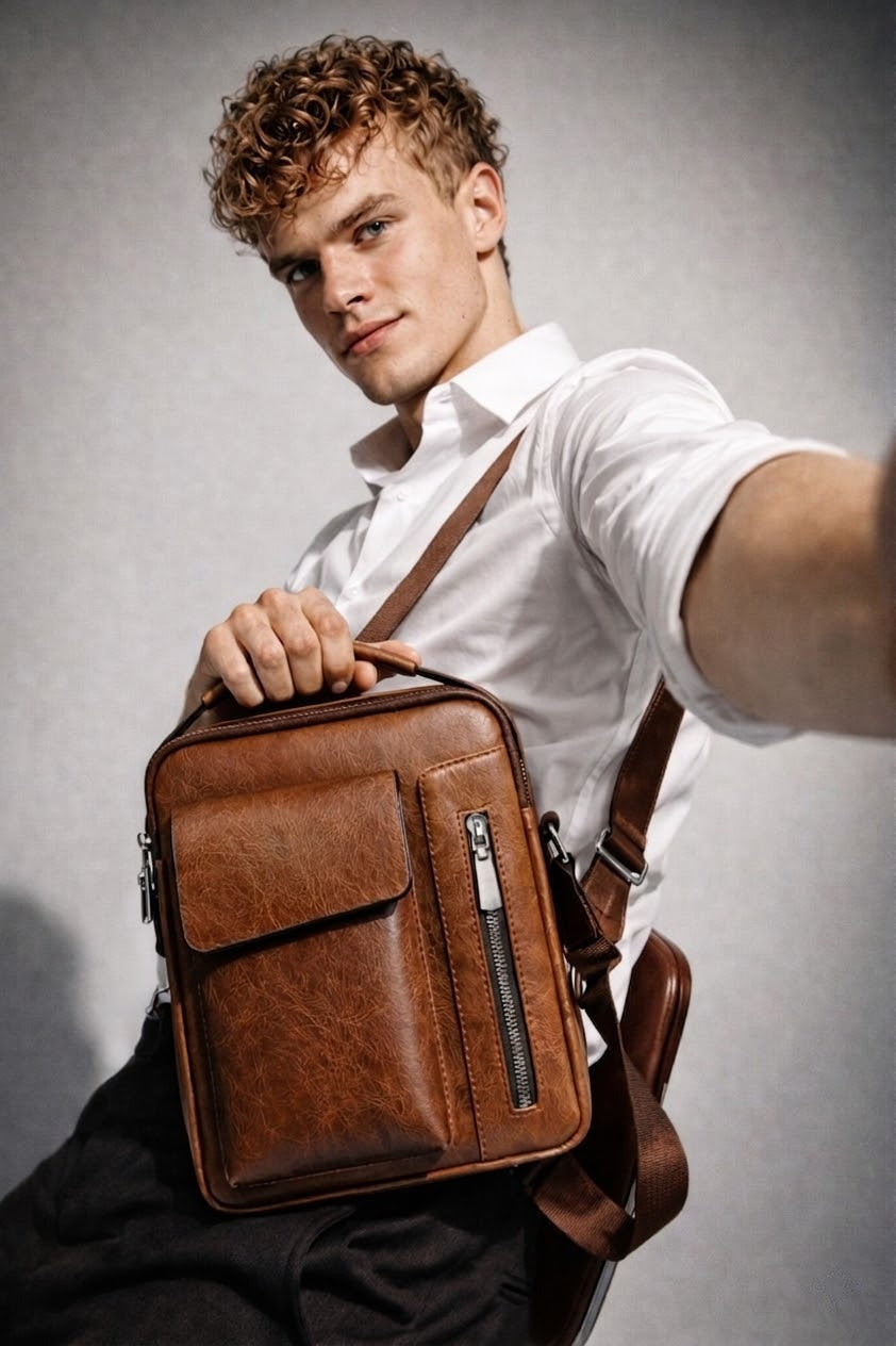 Men's Real Leather Satchel - Thornbury