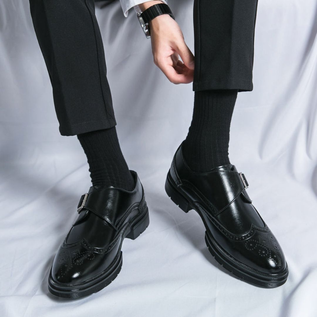 Mariusz | Men’s Wingtip Monk Strap Brogue Detailed Dress Shoes