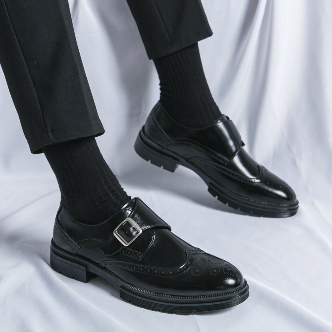 Mariusz | Men’s Wingtip Monk Strap Brogue Detailed Dress Shoes