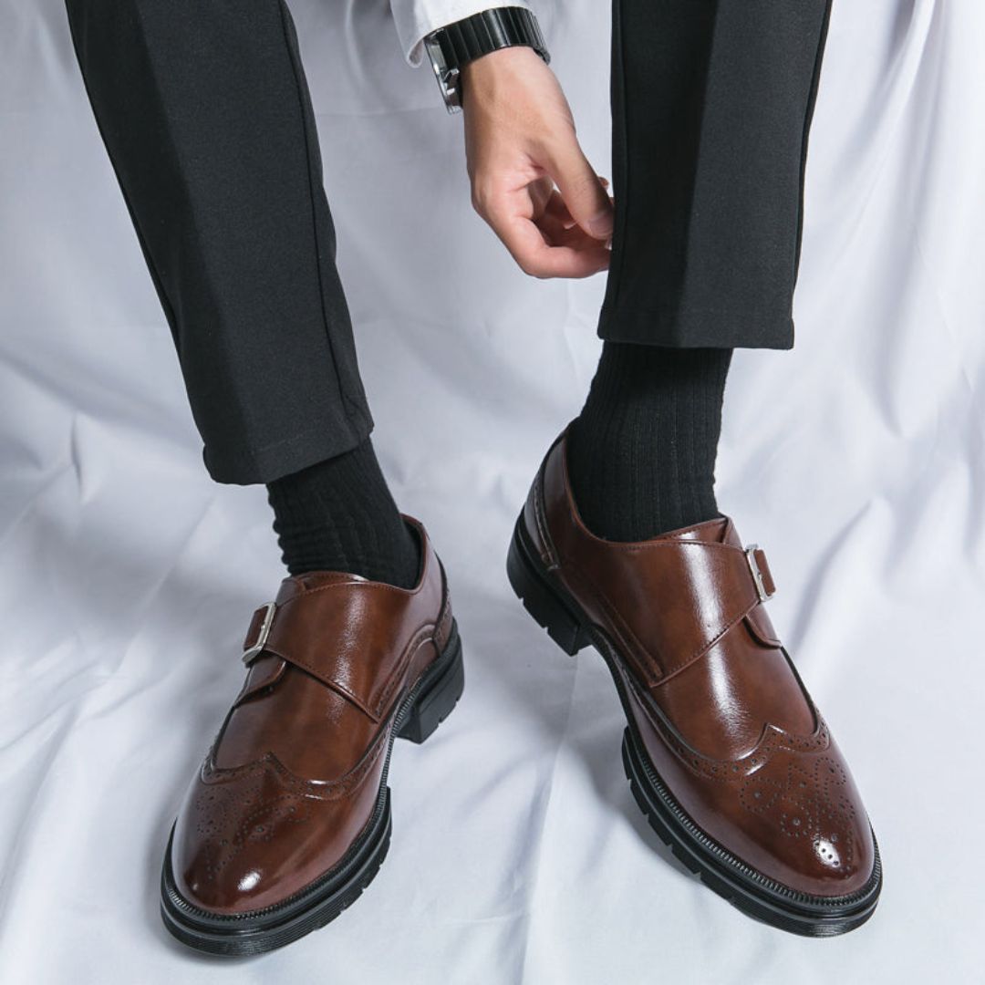 Mariusz | Men’s Wingtip Monk Strap Brogue Detailed Dress Shoes