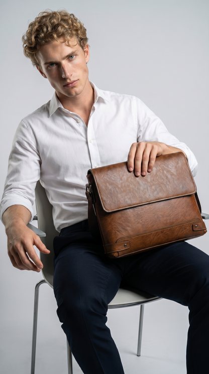 Men's Leather Briefcase - Work