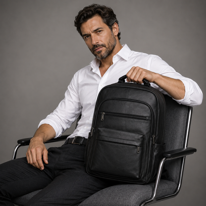 Men's Real Leather Backpack - Oxbridge