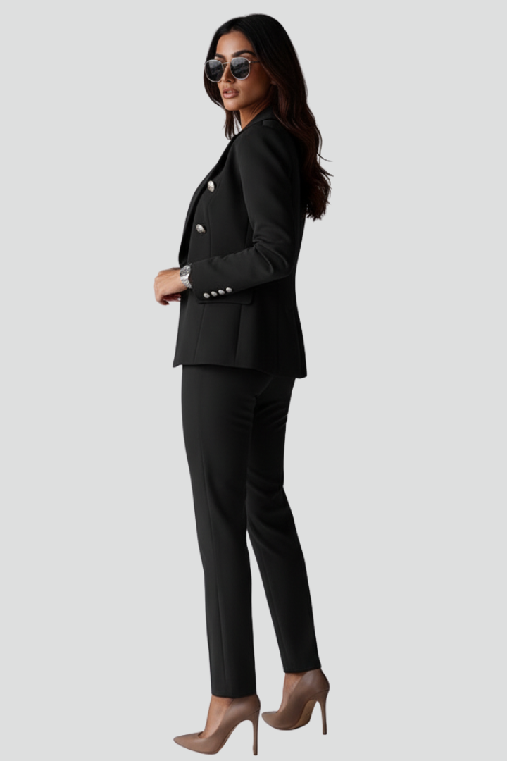 Women's Suit Set with Blazer and Straight Trousers