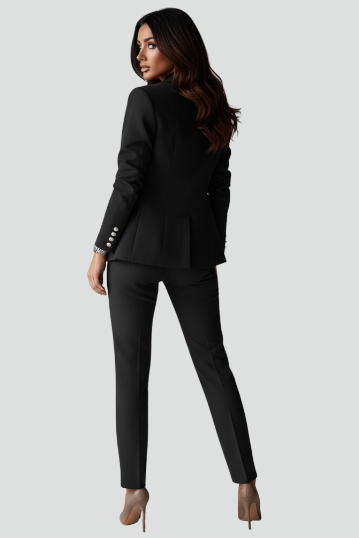 Women's Suit Set with Blazer and Straight Trousers
