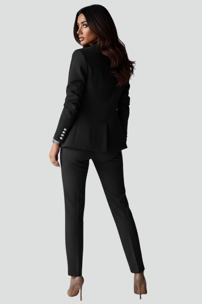 Women's Suit Set with Blazer and Straight Trousers