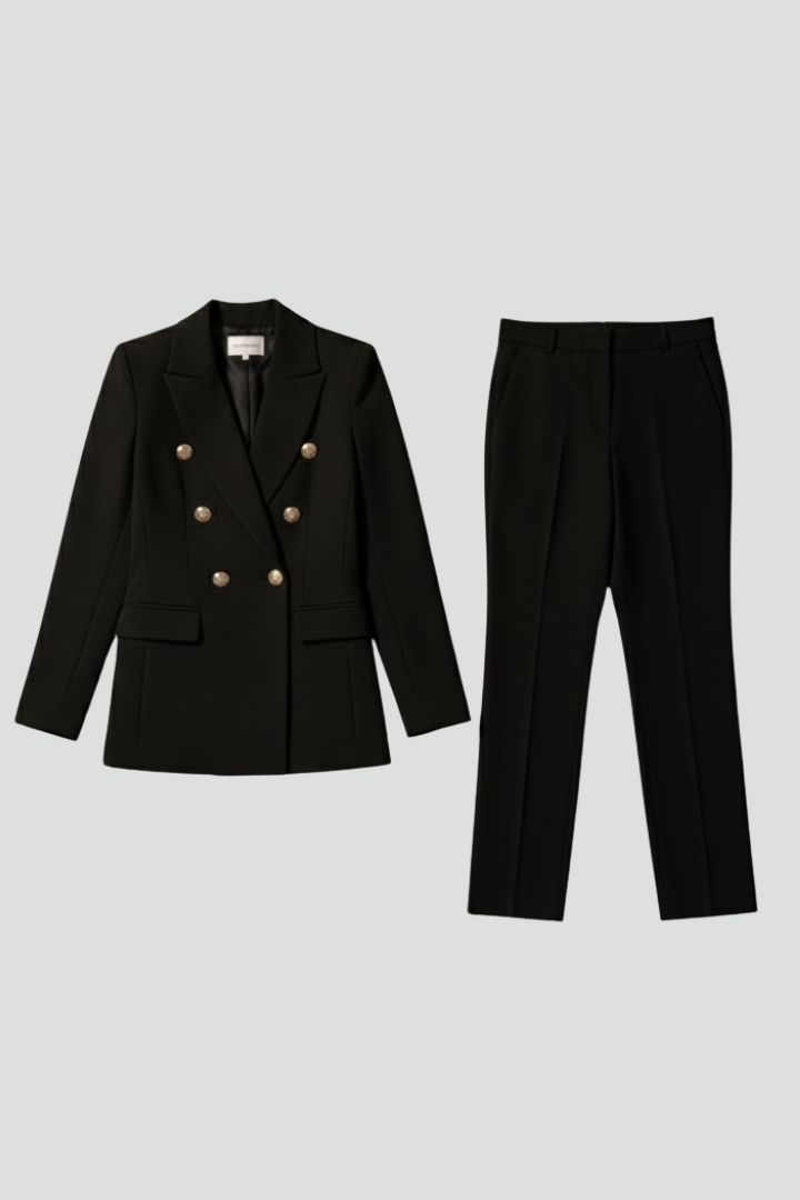 Women's Suit Set with Blazer and Straight Trousers