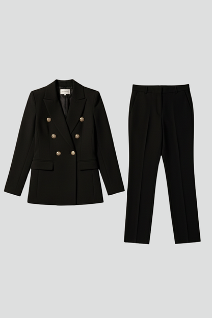 Women's Suit Set with Blazer and Straight Trousers