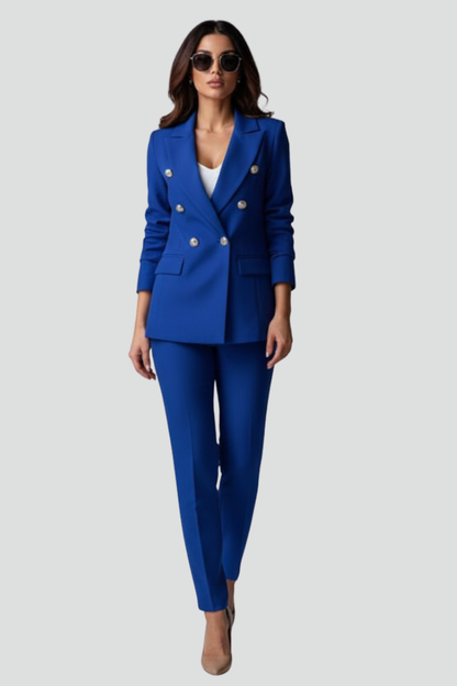Women's Suit Set with Blazer and Straight Trousers