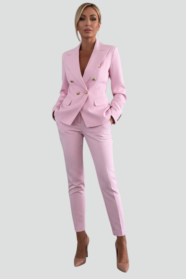 Women's Suit Set with Blazer and Straight Trousers