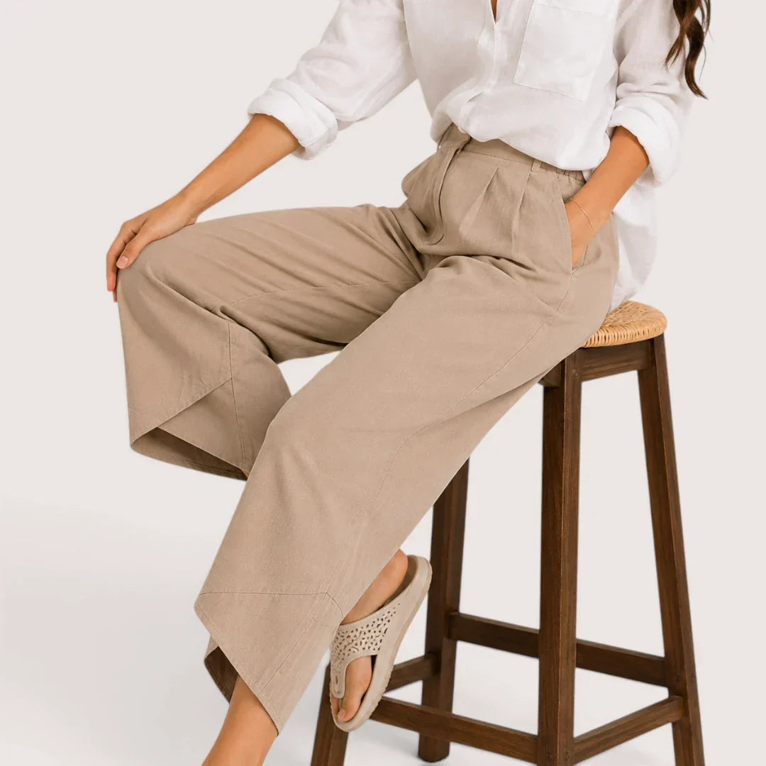 Women's Cropped Wide Leg Trousers