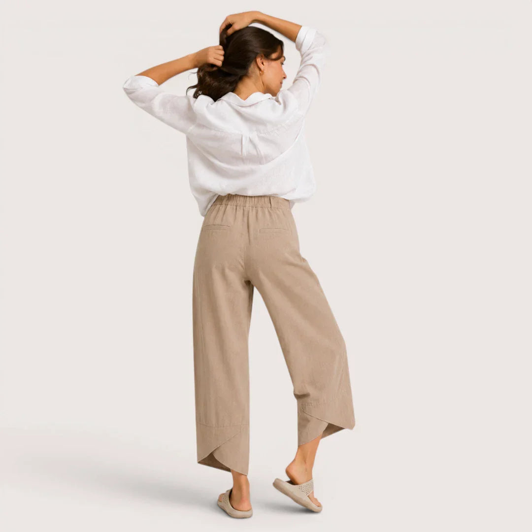 Women's Cropped Wide Leg Trousers