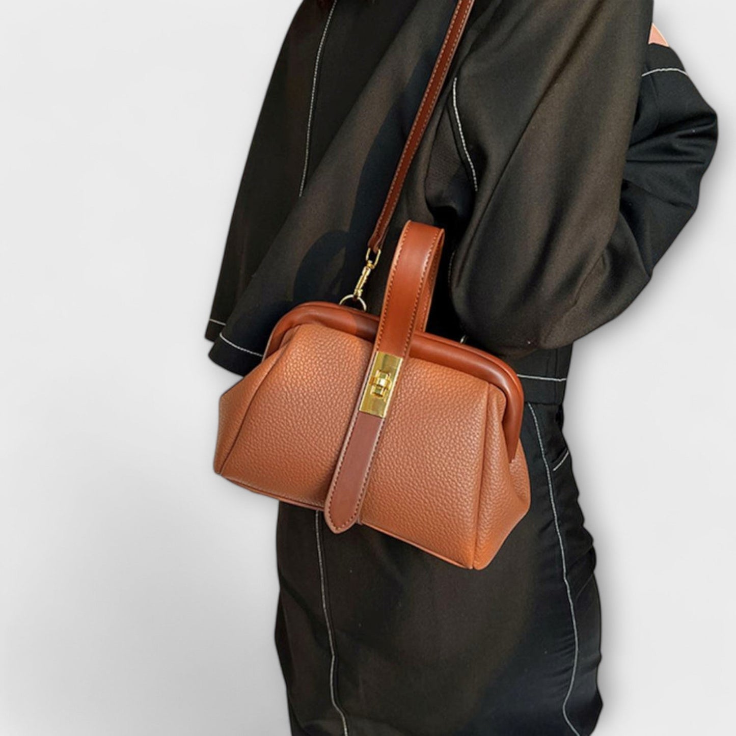 Ivy | Women’s Elegant Leather Mini Handbag with Turn Lock