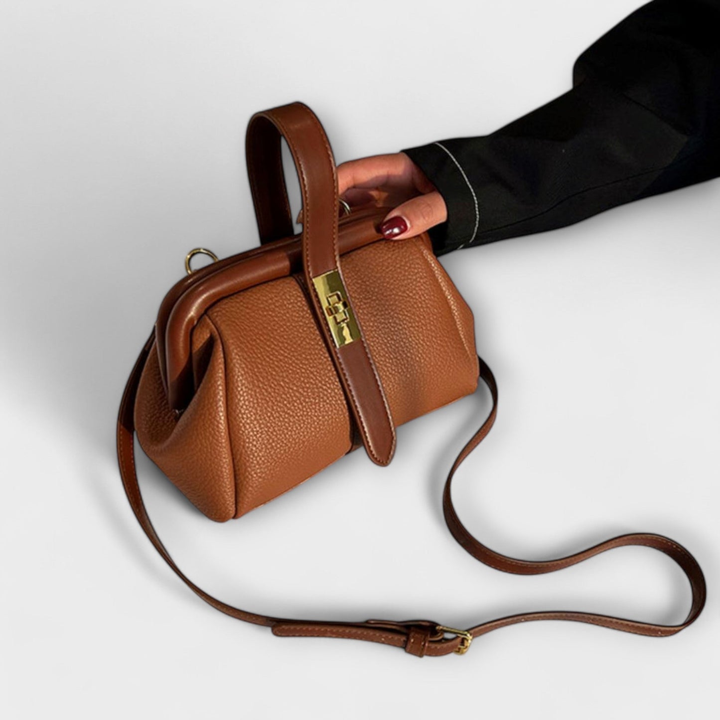 Ivy | Women’s Elegant Leather Mini Handbag with Turn Lock