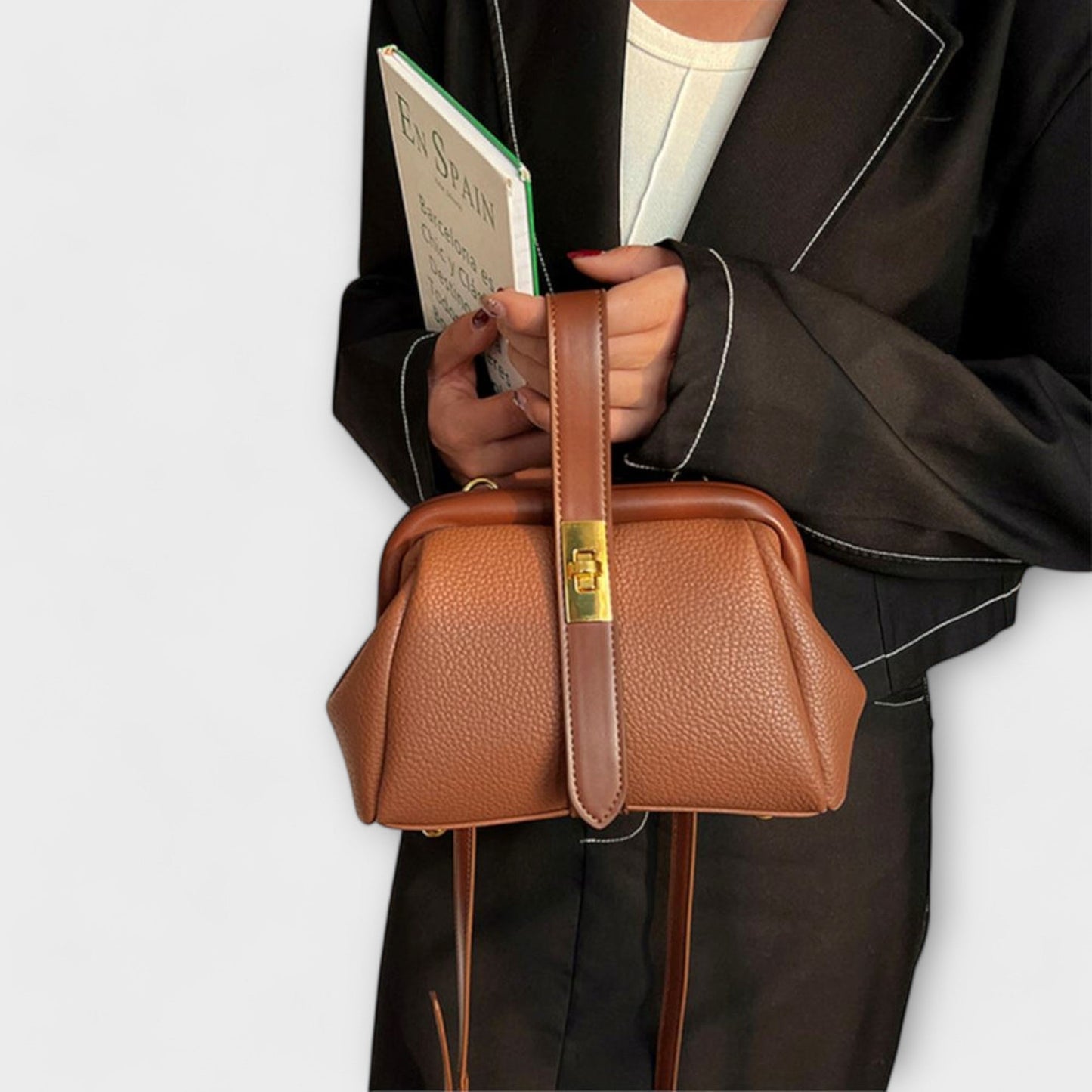 Ivy | Women’s Elegant Leather Mini Handbag with Turn Lock