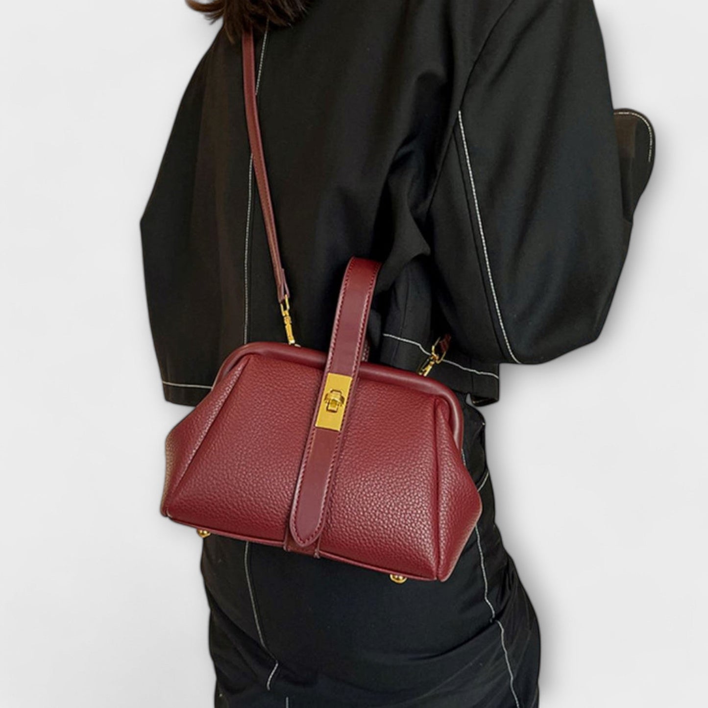 Ivy | Women’s Elegant Leather Mini Handbag with Turn Lock