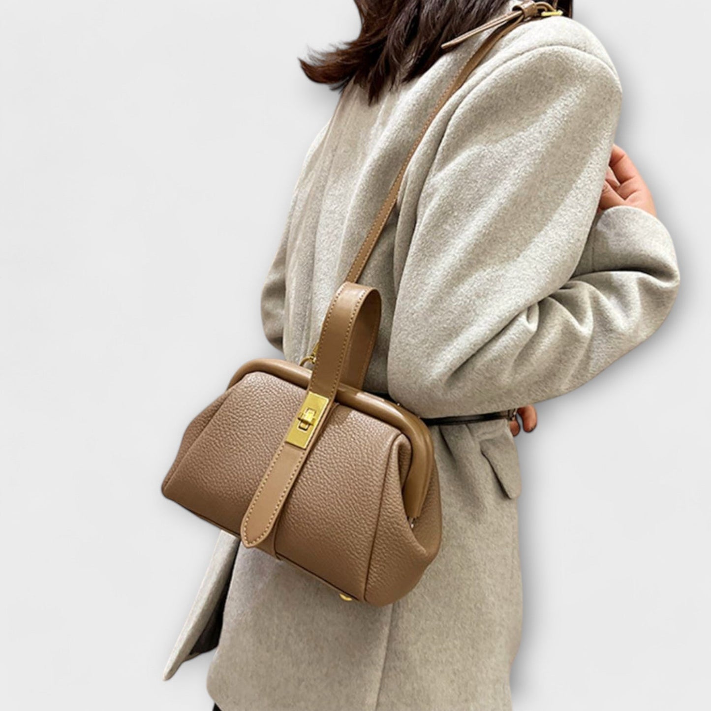 Ivy | Women’s Elegant Leather Mini Handbag with Turn Lock