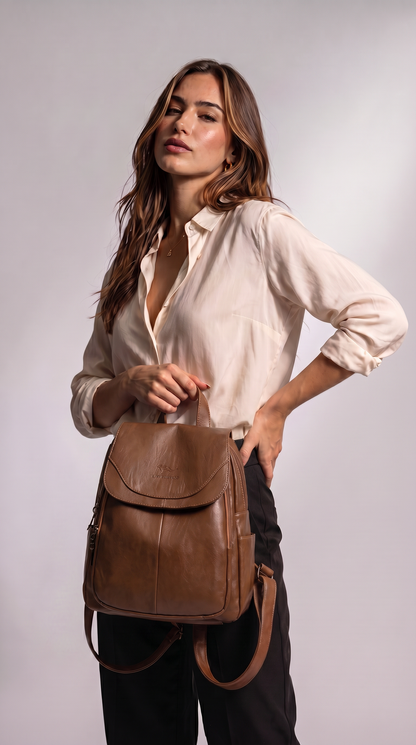 Women's Italian Genuine Leather Backpack - Eco