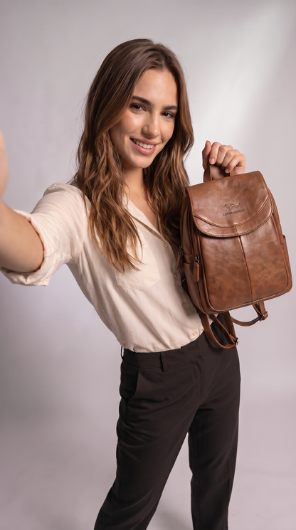 Women's Italian Genuine Leather Backpack - Eco