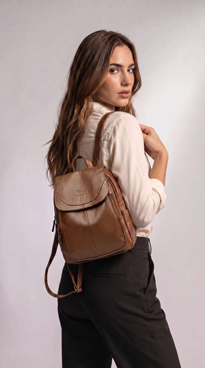 Women's Italian Genuine Leather Backpack - Eco