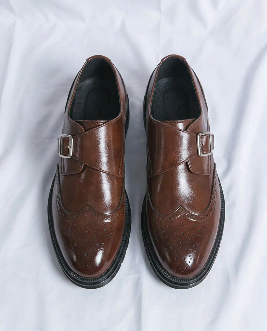 Men's Wingtip Monk Strap Brogue Shoes