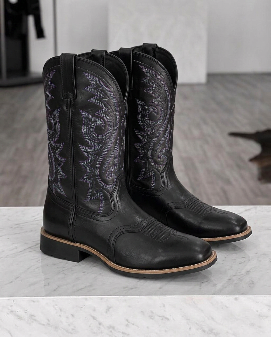 Men's Embroidered Western Cowboy Boots