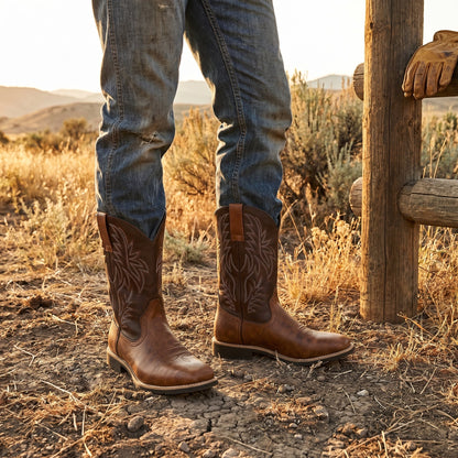 Matthew - Men's Embroidered Western Cowboy Boots