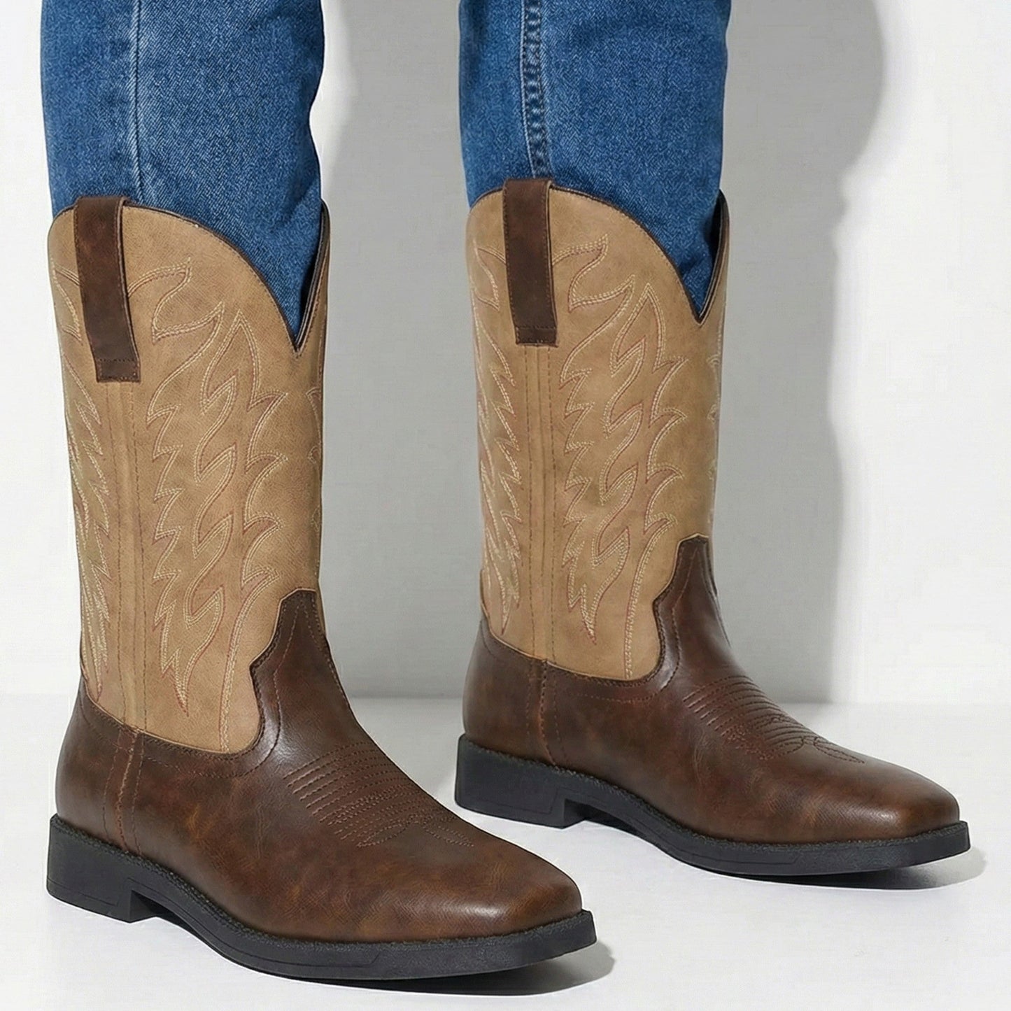 Matthew - Men's Embroidered Western Cowboy Boots